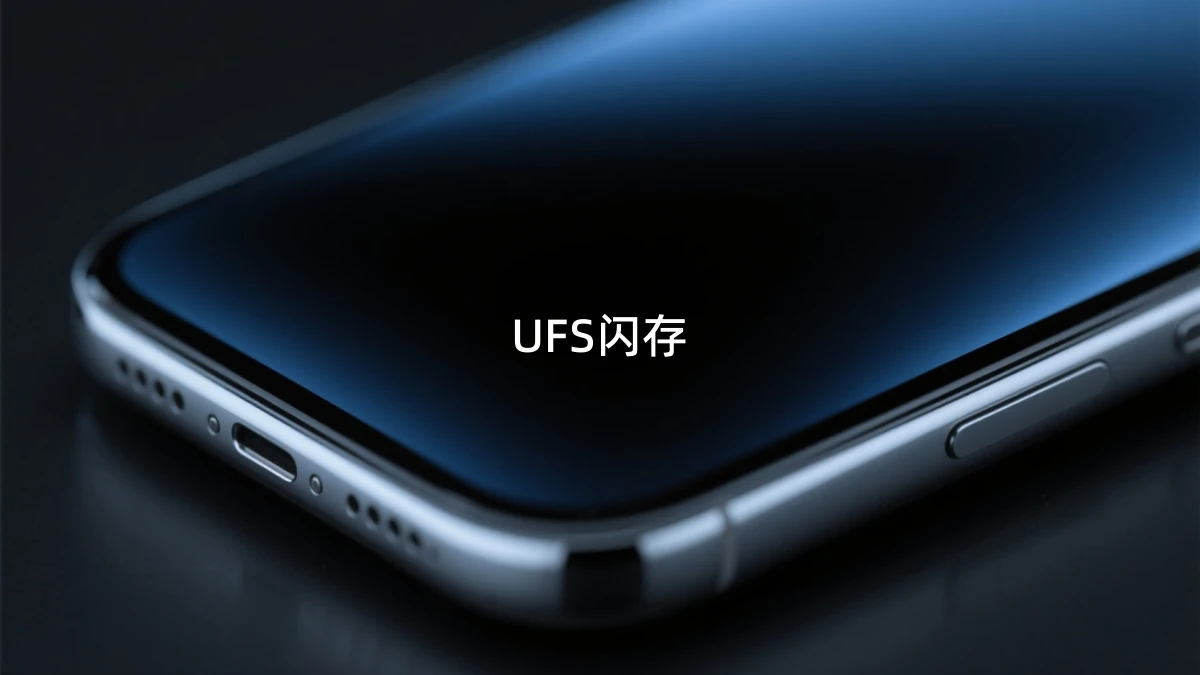 UFS闪存SLC Cache耗尽前后的写入带宽对比曲线，标注断崖点与稳态TLC速率